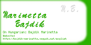 marinetta bajdik business card